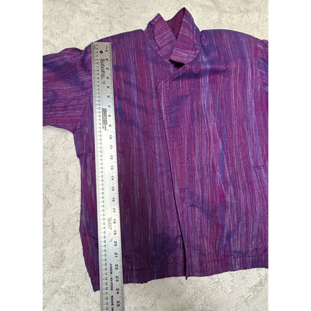 Vintage The Pilot Collection Hand Woven Cotton Reversible Jacket Small Purple - Picture 10 of 11